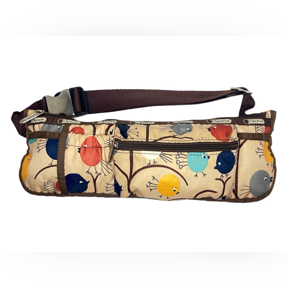 LeSportsac Birds Fanny Pack Belt Bag Zip Pouch Multi-pockets